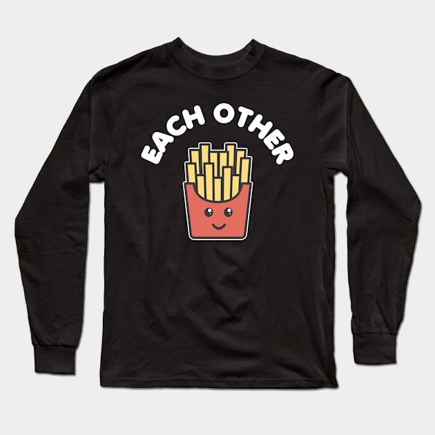 Matching Couple Fries Burger Made For Each Other Long Sleeve T-Shirt by Hasibit